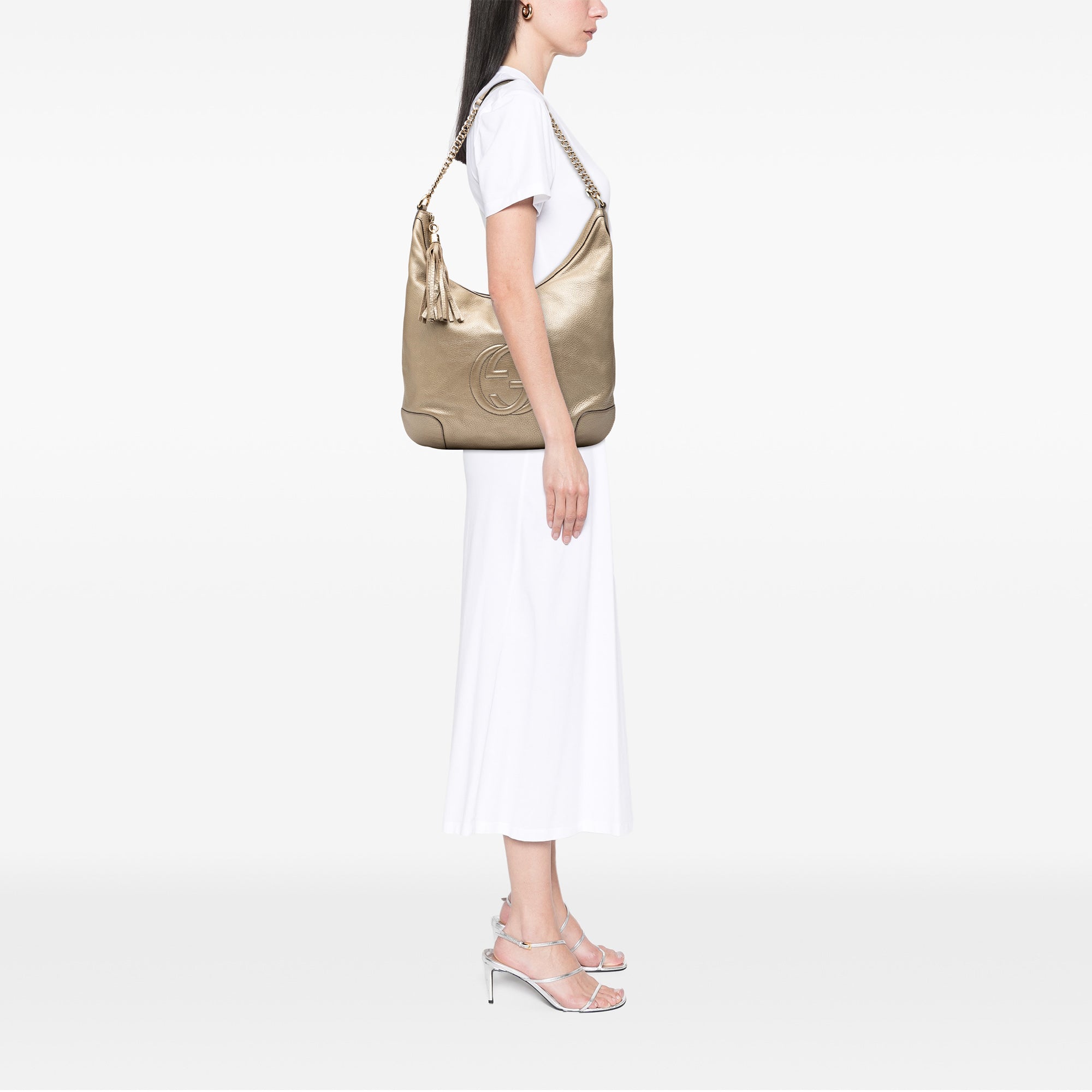 Metallic Leather Soho Shoulder Bag - Image 8