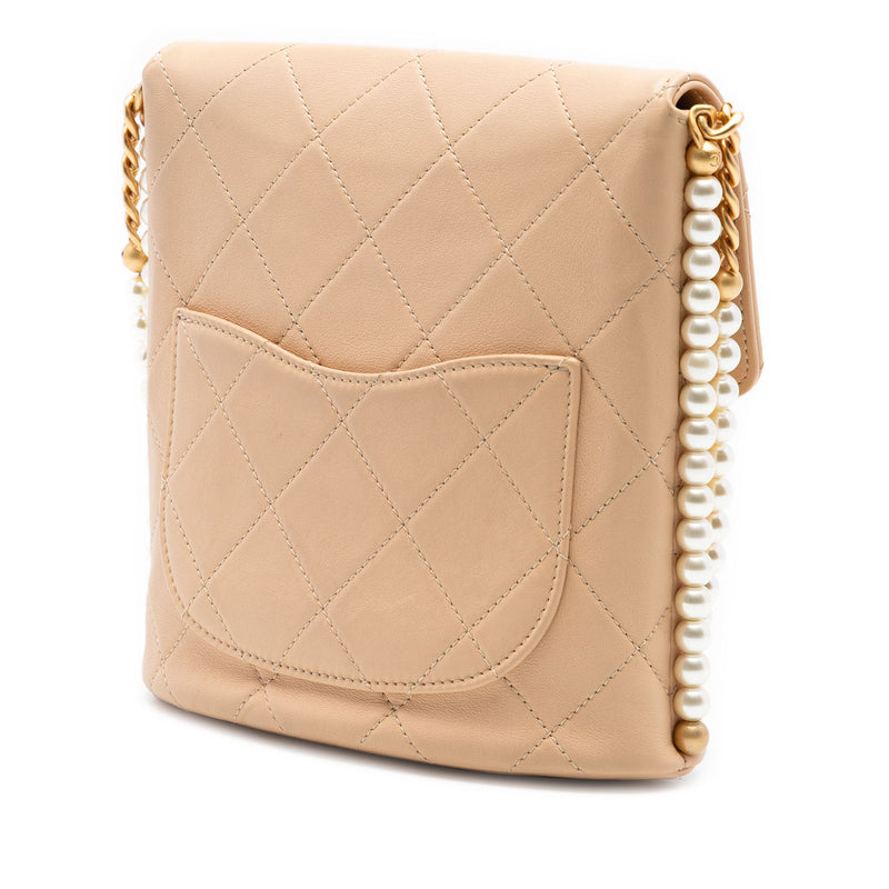 Small Quilted Calfskin About Pearls Hobo - Image 2