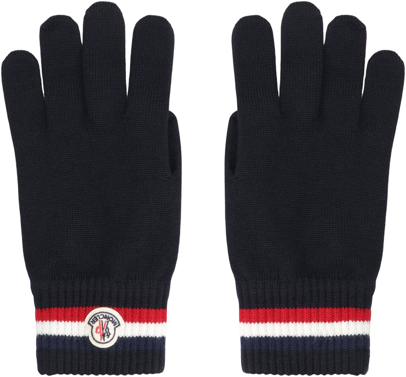 Moncler Virgin Wool Gloves — Black