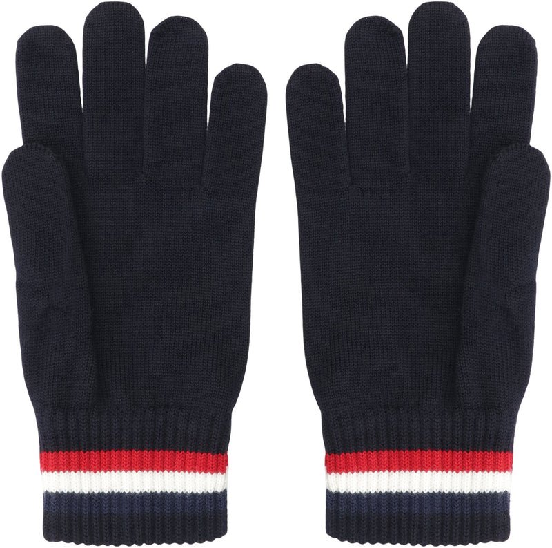 Moncler Virgin Wool Gloves — Black