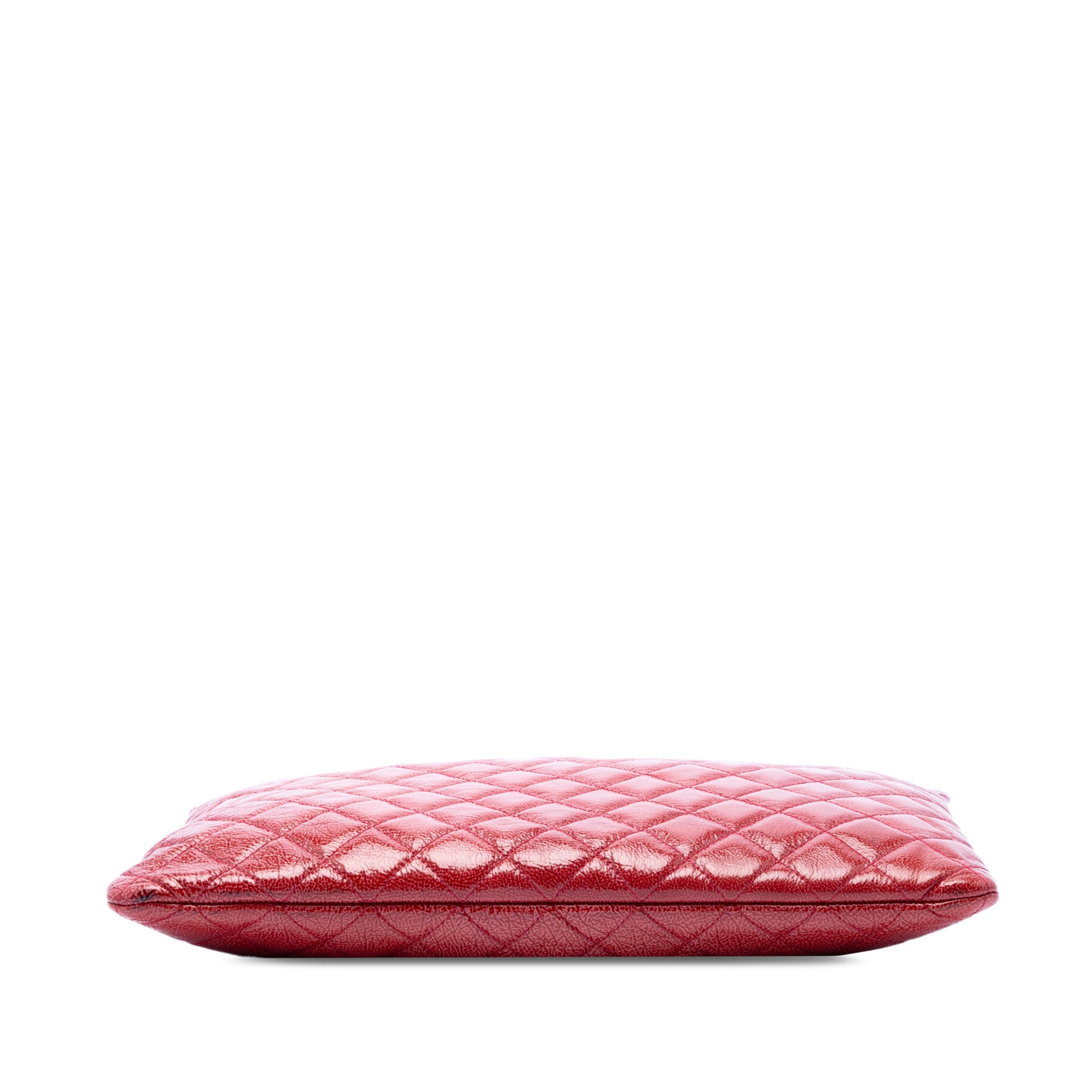Large Quilted Patent O Case Clutch - Image 3