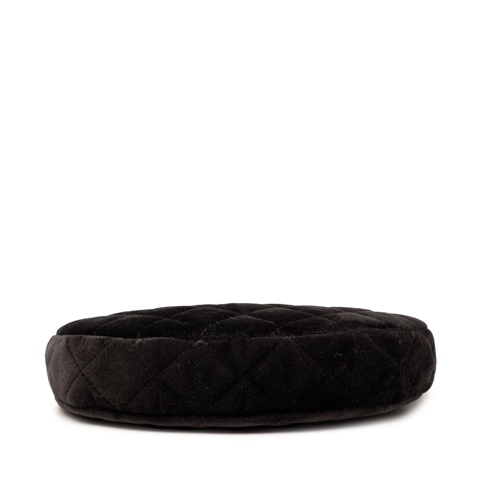 CC Quilted Velour Half Moon Chain Crossbody - Image 3