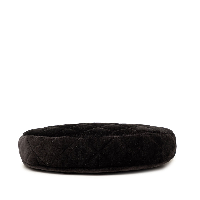 CC Quilted Velour Half Moon Chain Crossbody - Image 3