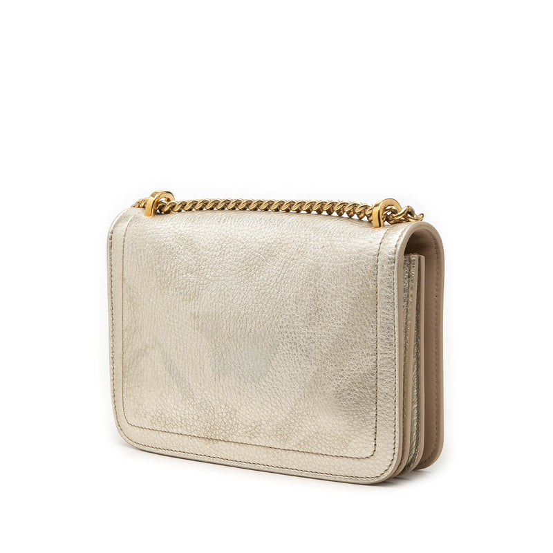 Small Metallic Leather Ginevra Shoulder Bag - Image 2