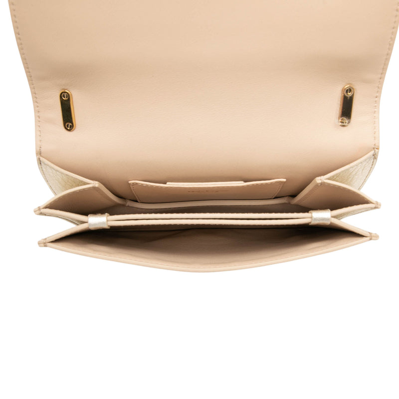 Small Metallic Leather Ginevra Shoulder Bag - Image 4