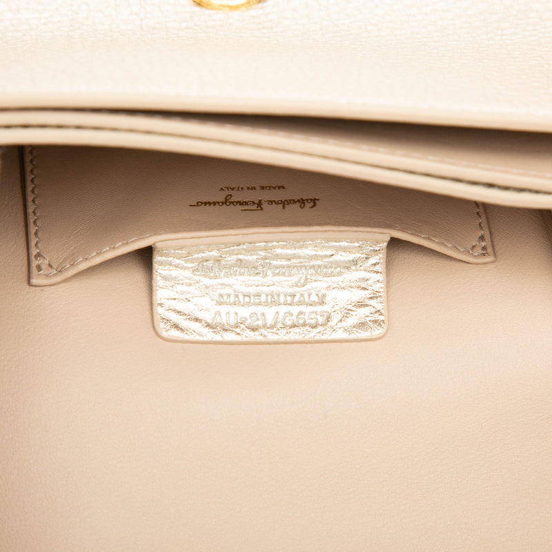 Small Metallic Leather Ginevra Shoulder Bag - Image 6