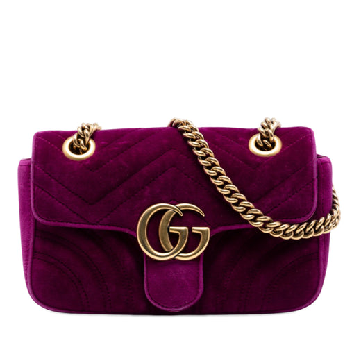 Small GG Marmont Matelasse Velvet Shoulder Bag - Image 1