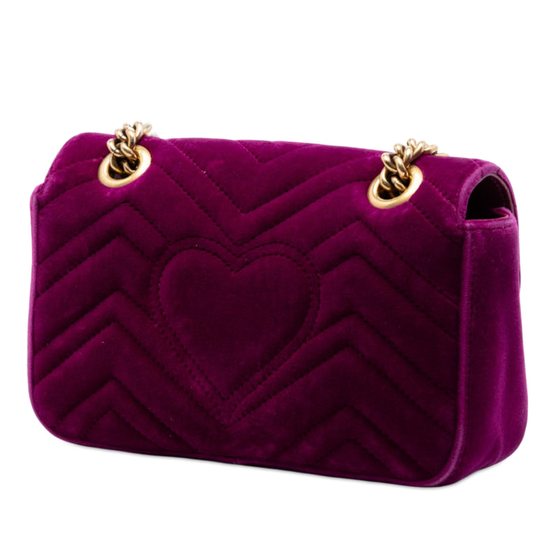 Small GG Marmont Matelasse Velvet Shoulder Bag - Image 2