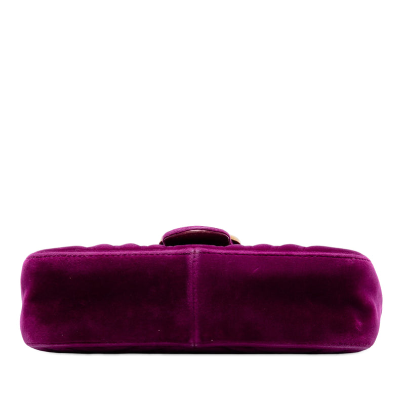 Small GG Marmont Matelasse Velvet Shoulder Bag - Image 3