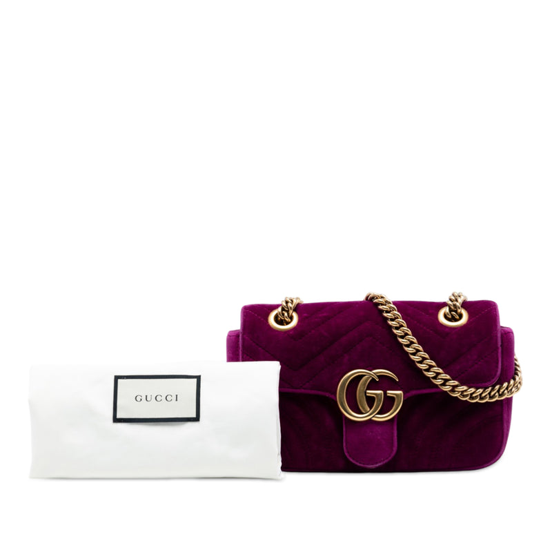 Small GG Marmont Matelasse Velvet Shoulder Bag - Image 8