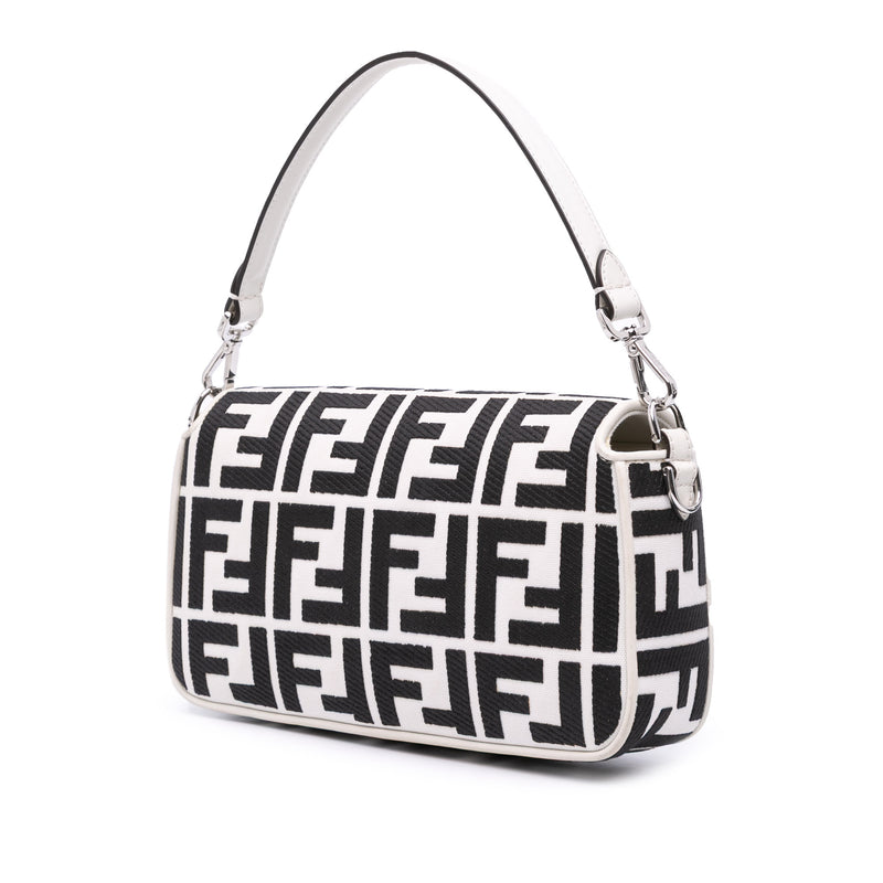 Zucca Embroidered Canvas Baguette Satchel - Image 2
