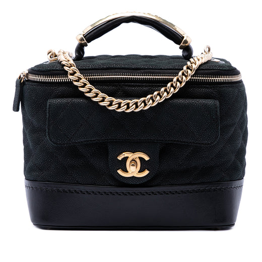 Quilted Iridescent Caviar Globe Trotter Vanity with Chain - Image 1