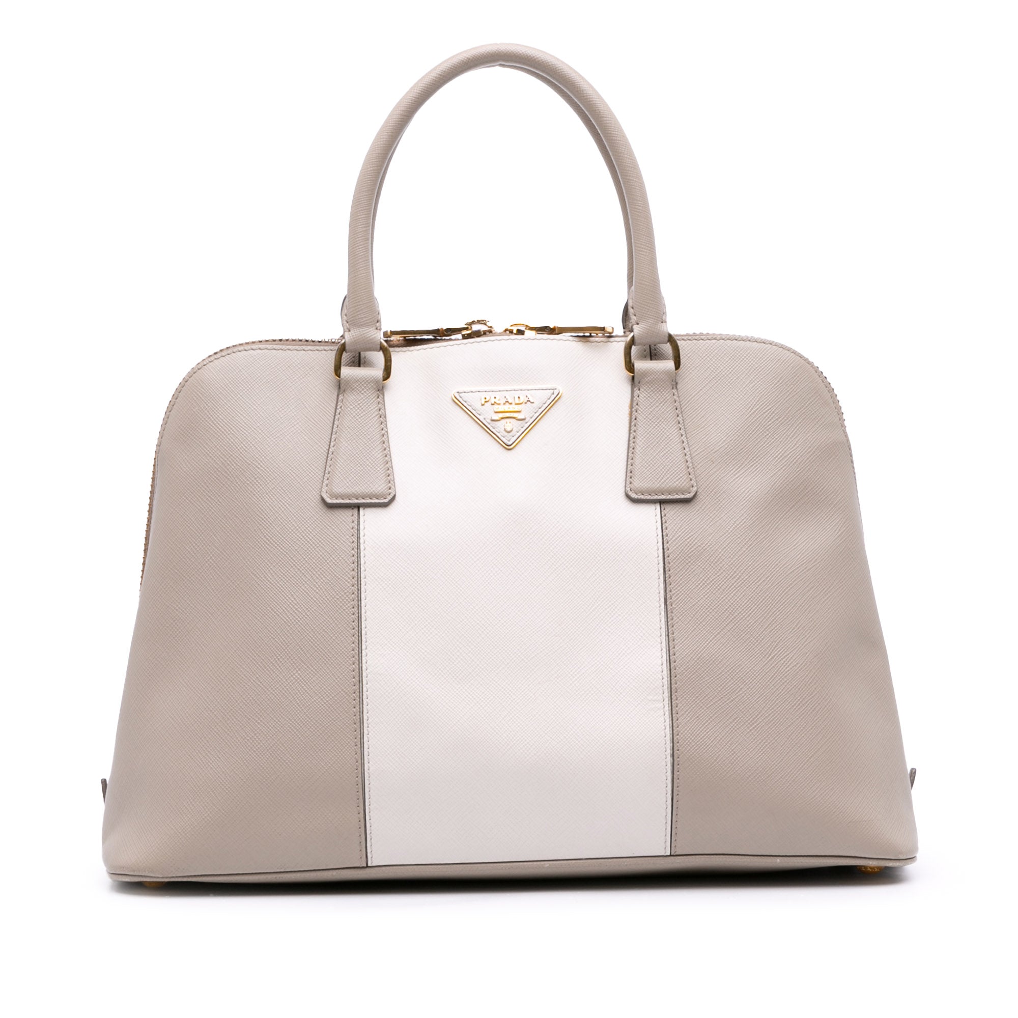 Medium Bicolor Saffiano Lux Promenade Satchel - Image 1