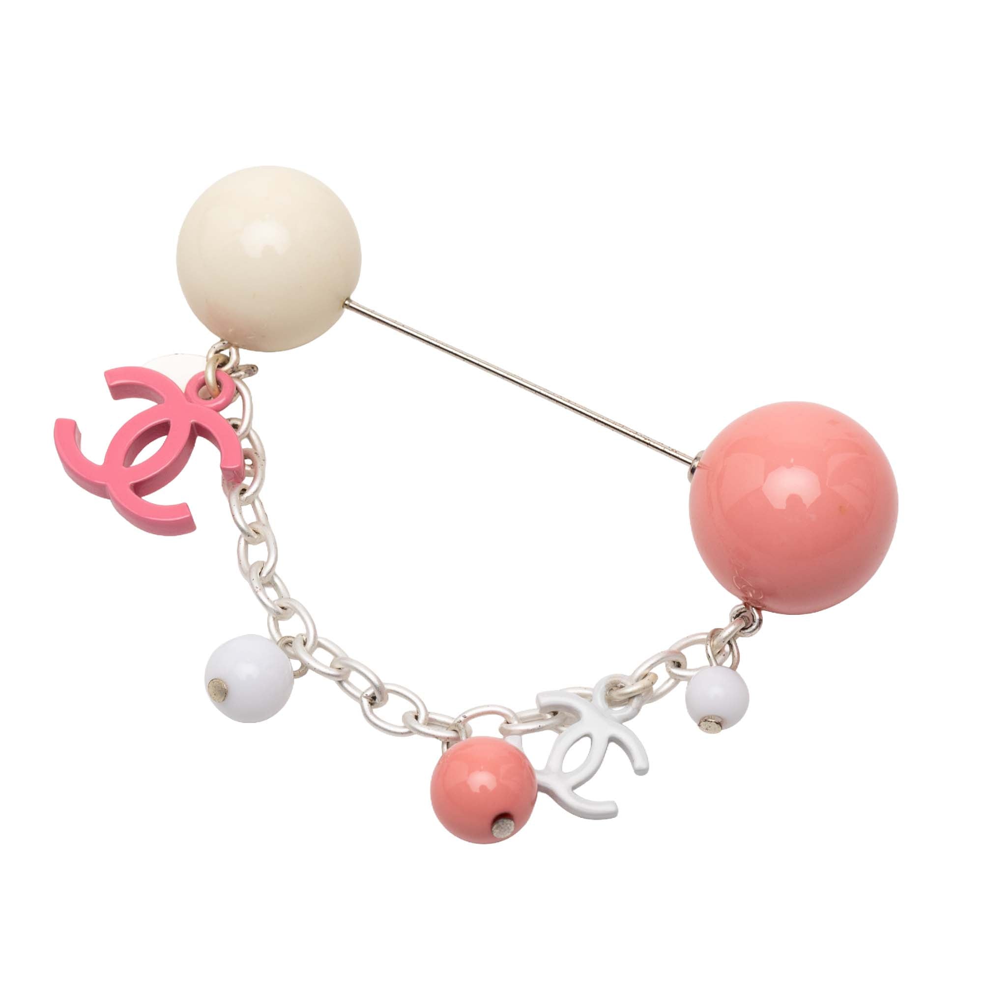 Silver Plated Resin CC Charm Pin Brooch - Image 1