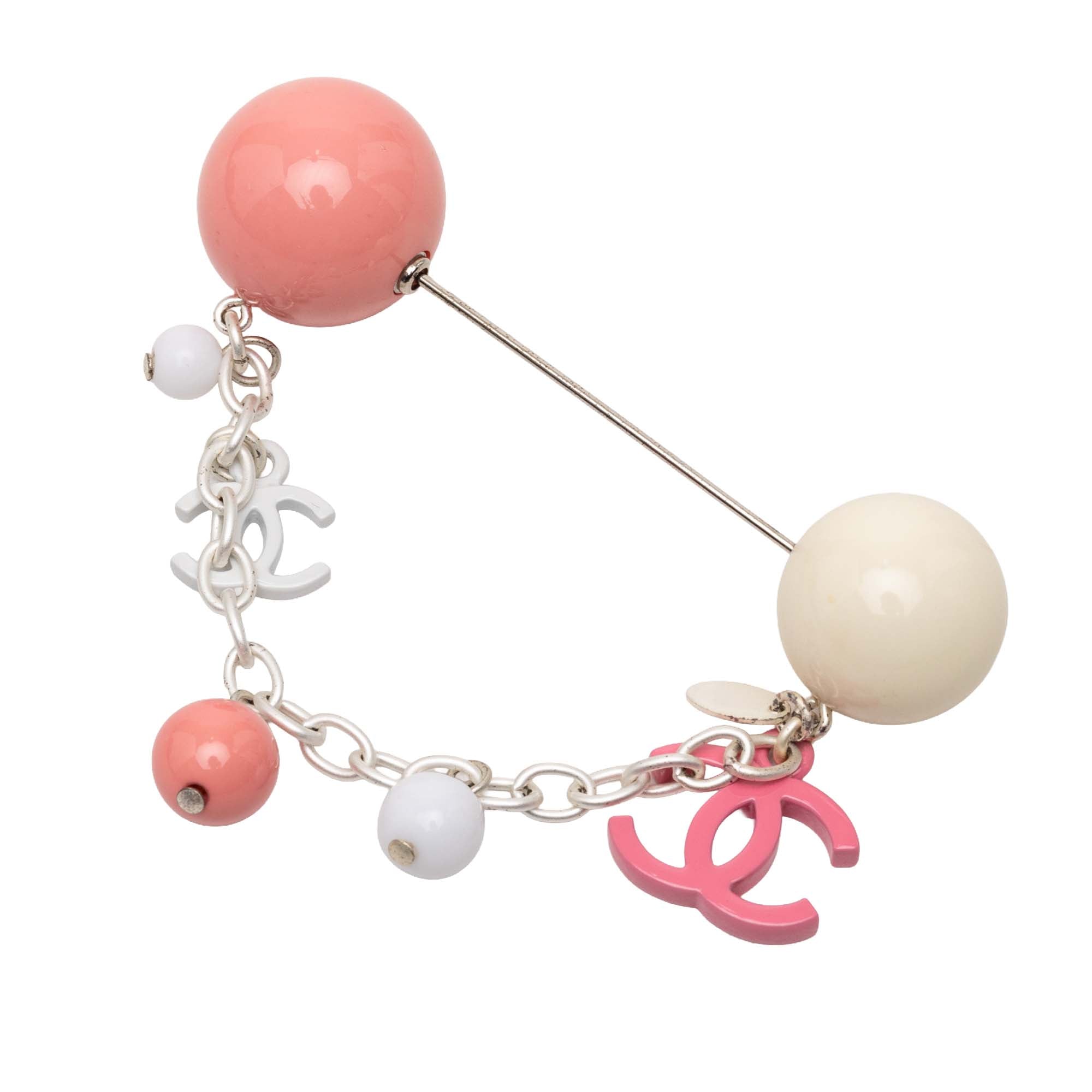 Silver Plated Resin CC Charm Pin Brooch - Image 2