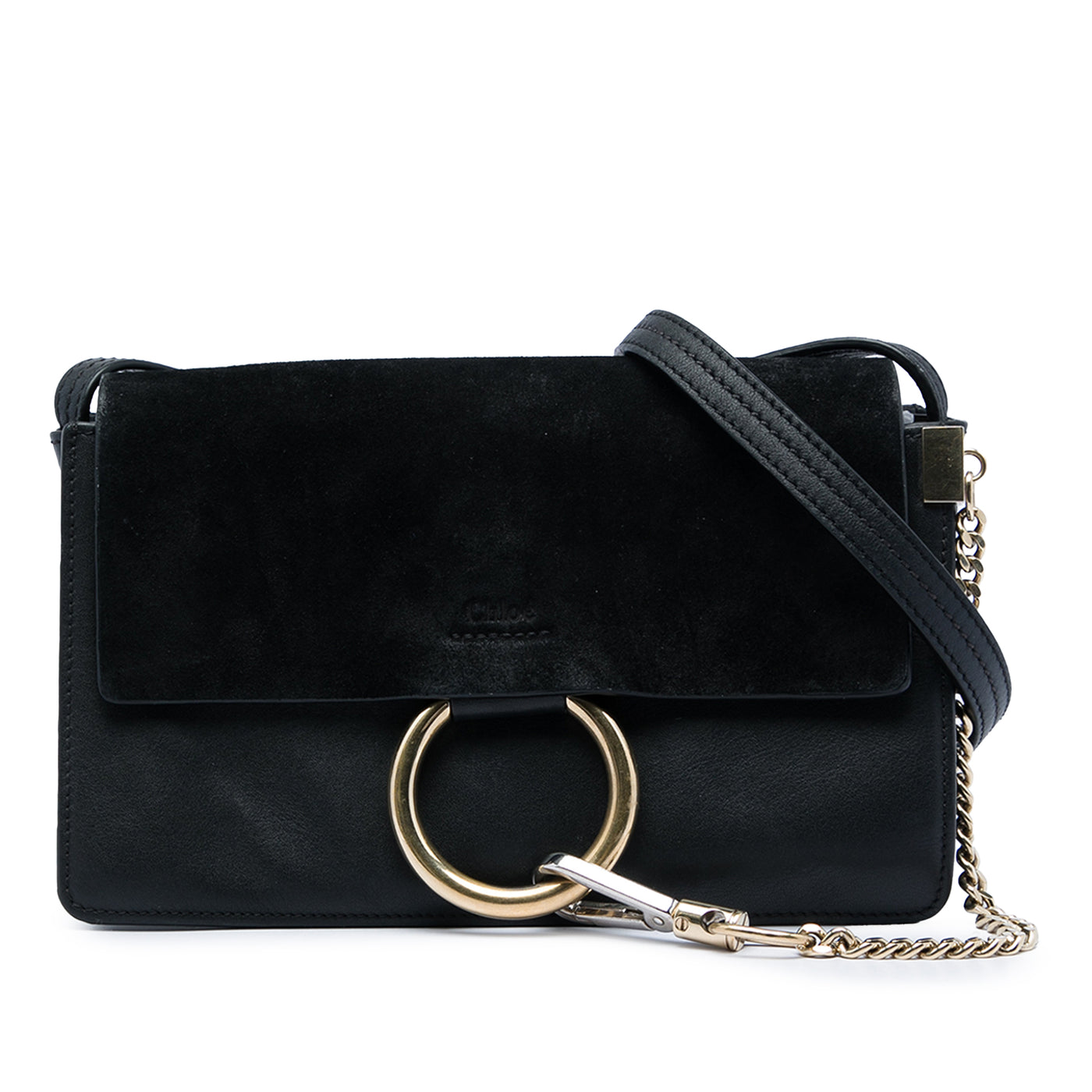 Small Suede and Calfskin Faye Crossbody - Image 1