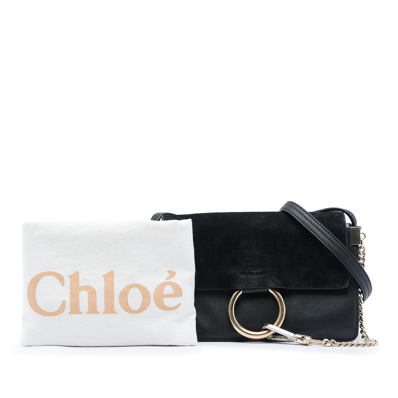Small Suede and Calfskin Faye Crossbody - Image 7