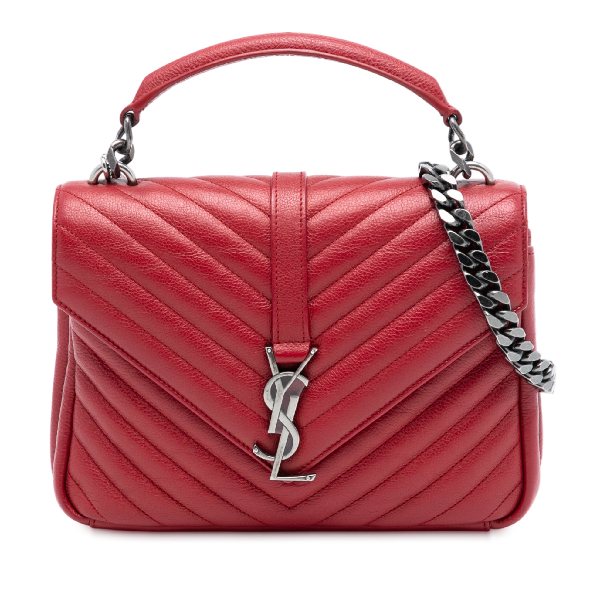 Medium Chevron Sheepskin Monogram College Satchel - Image 1