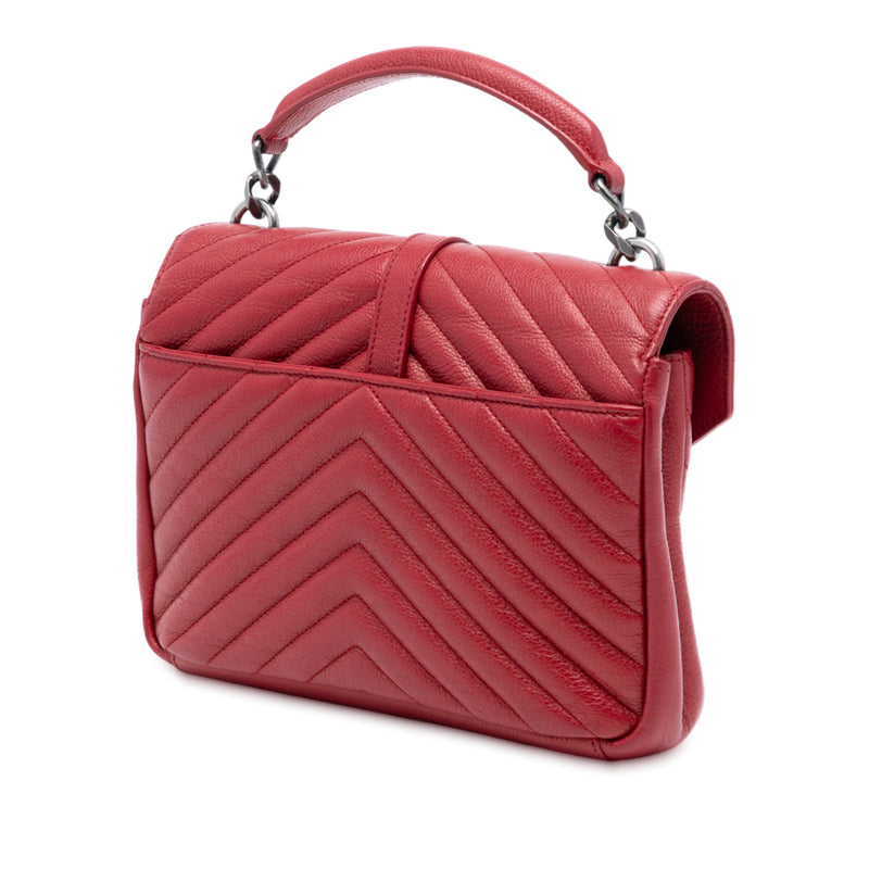 Medium Chevron Sheepskin Monogram College Satchel - Image 2