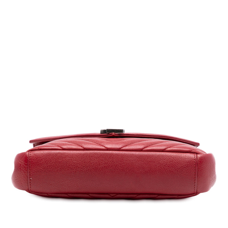 Medium Chevron Sheepskin Monogram College Satchel - Image 3
