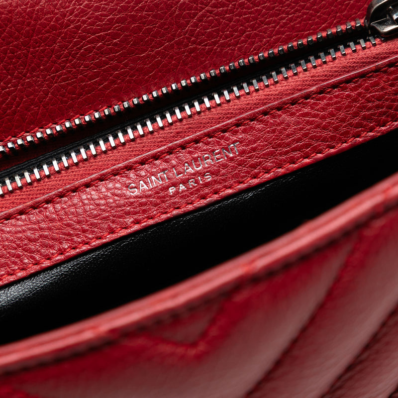 Medium Chevron Sheepskin Monogram College Satchel - Image 5