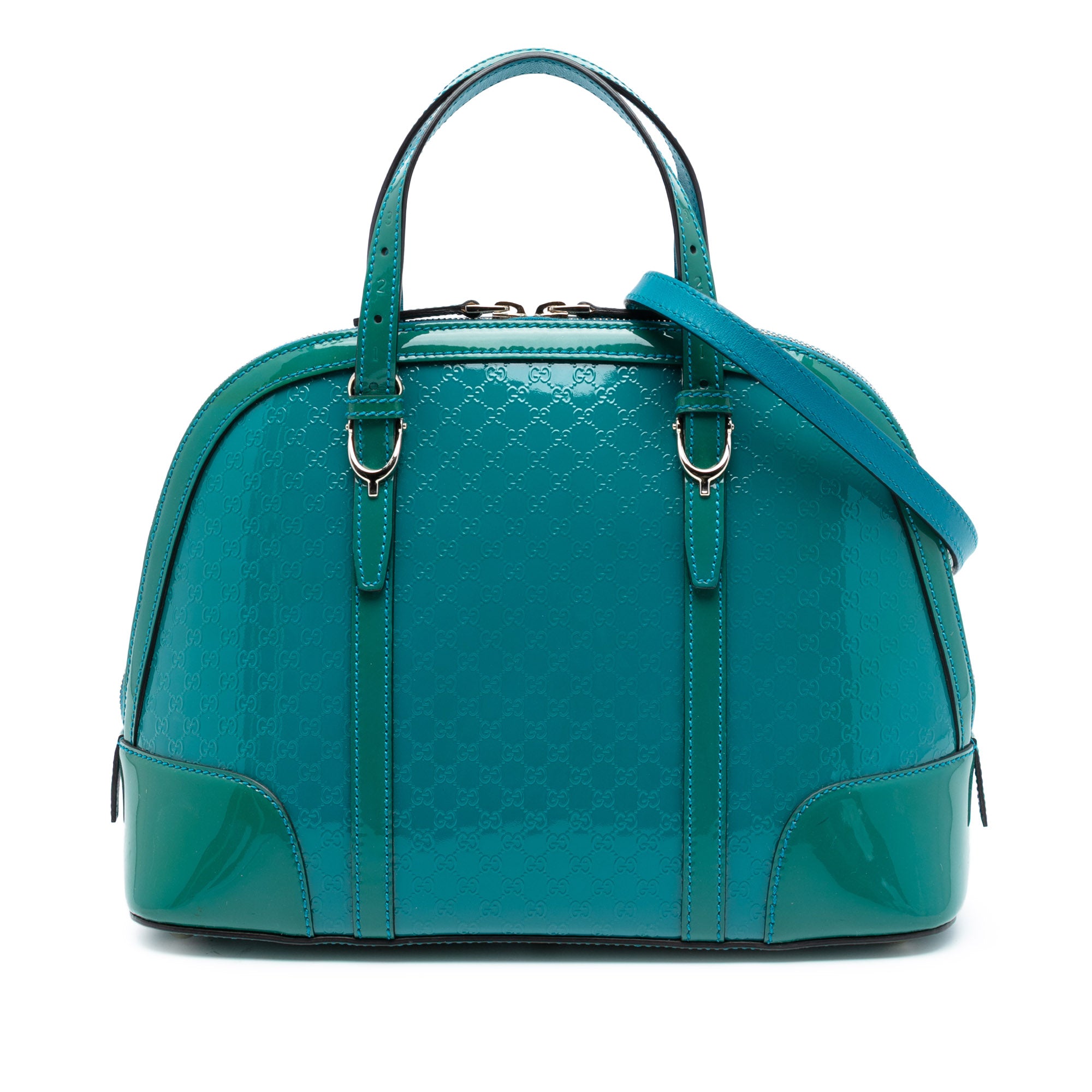 Small Microguccissima Bicolor Patent Nice Dome Satchel - Image 1