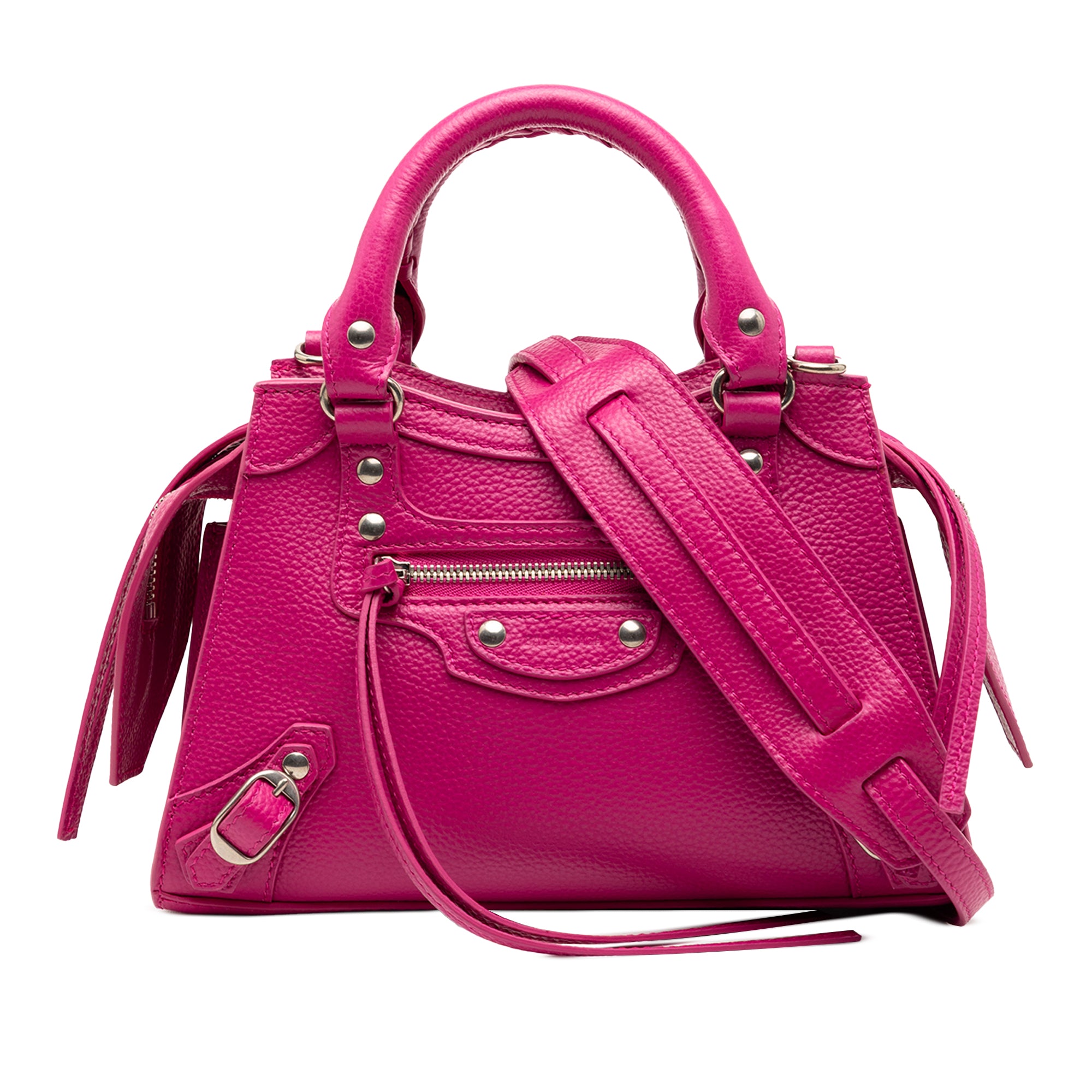 Mini Grained Calfskin Motocross Neo Classic City Satchel - Image 1
