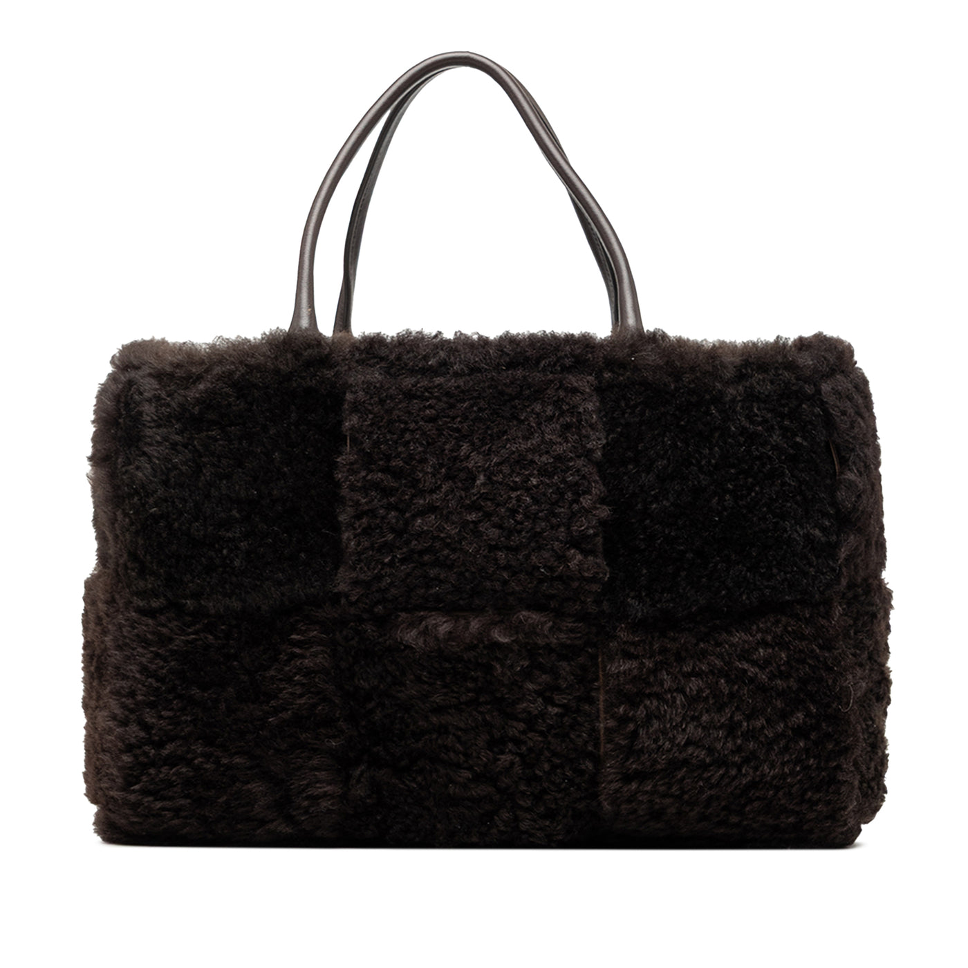Small Shearling Intrecciato Arco Tote - Image 1