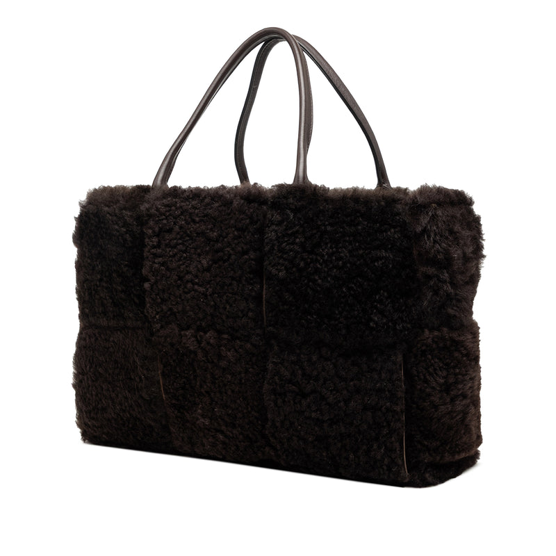Small Shearling Intrecciato Arco Tote - Image 2