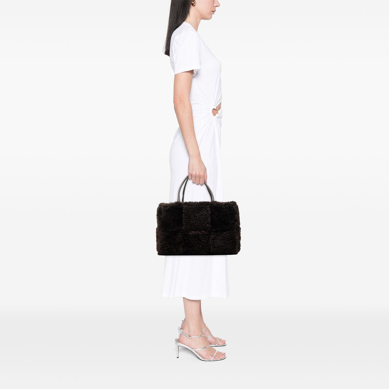 Small Shearling Intrecciato Arco Tote - Image 7