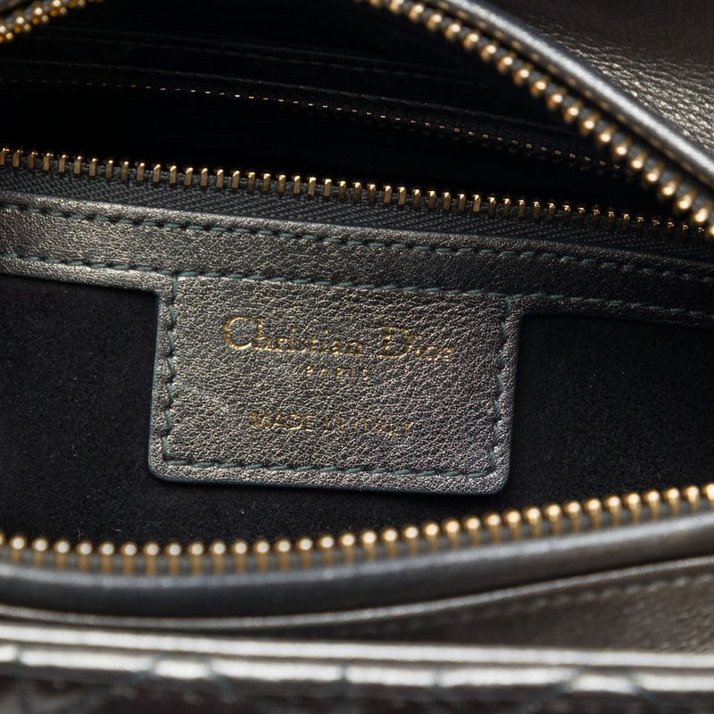 Medium Metallic Lambskin Cannage Lady Dior - Image 5