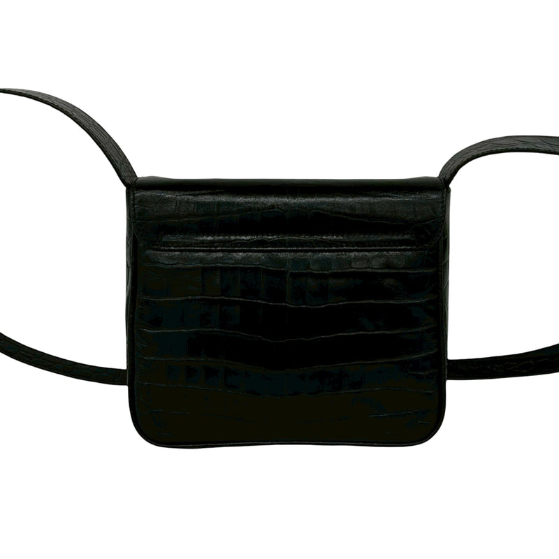 Croc Embossed Leather Gancini Crossbody - Image 2