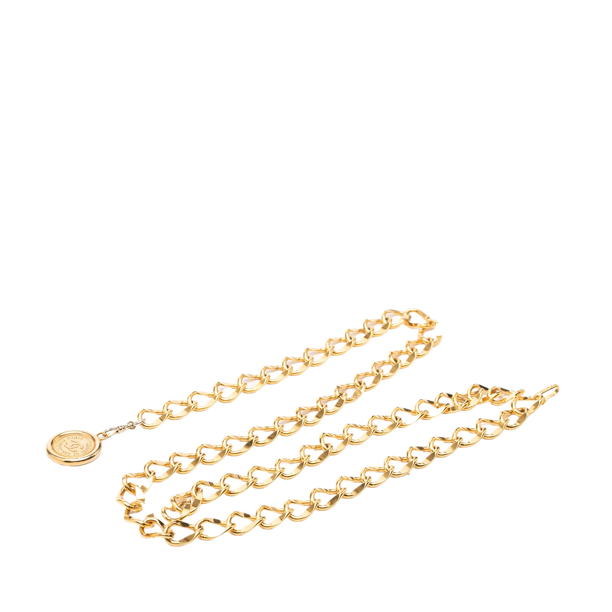 Gold Plated CC Medallion 31 Rue Cambon Paris Chain Link Belt - Image 1