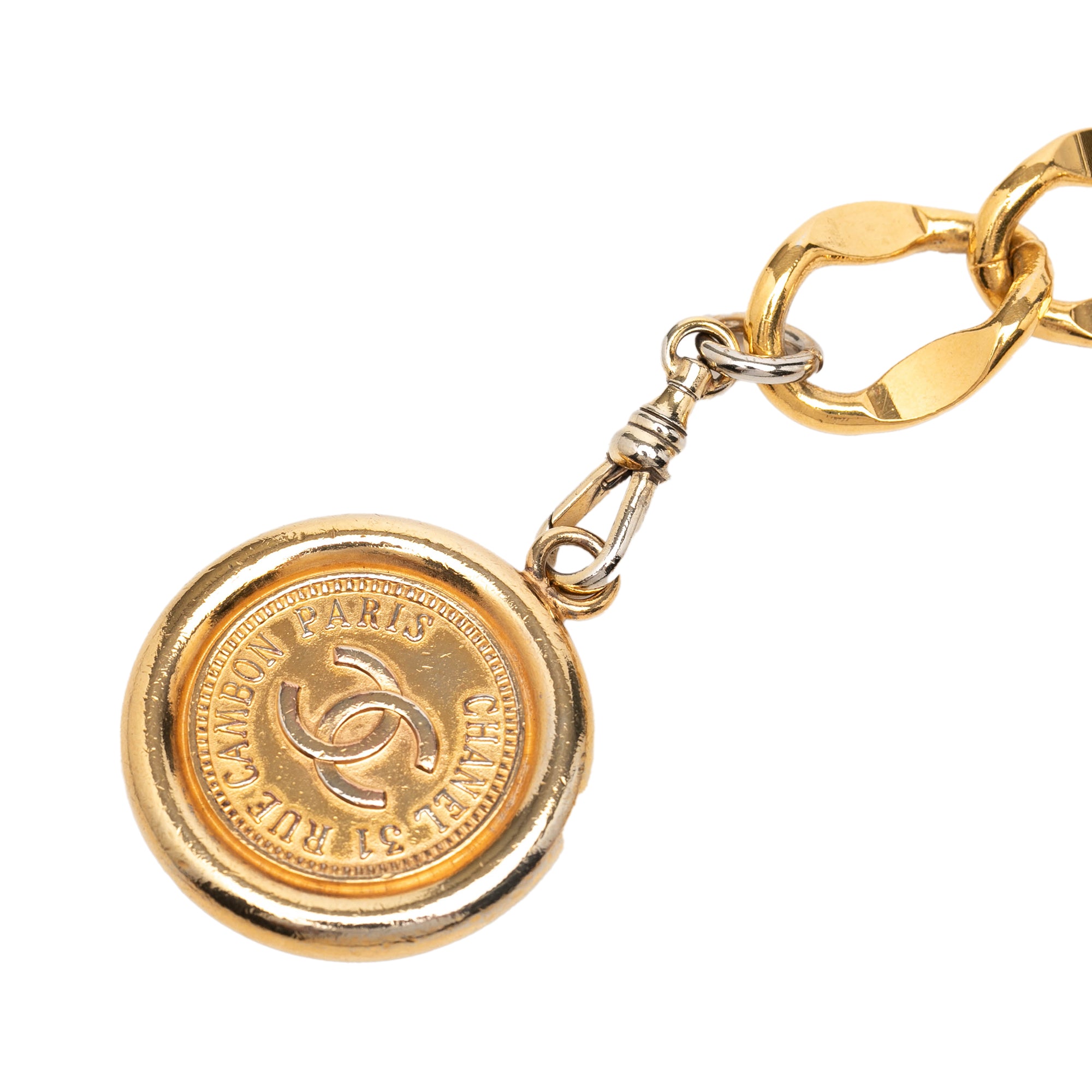 Gold Plated CC Medallion 31 Rue Cambon Paris Chain Link Belt - Image 3