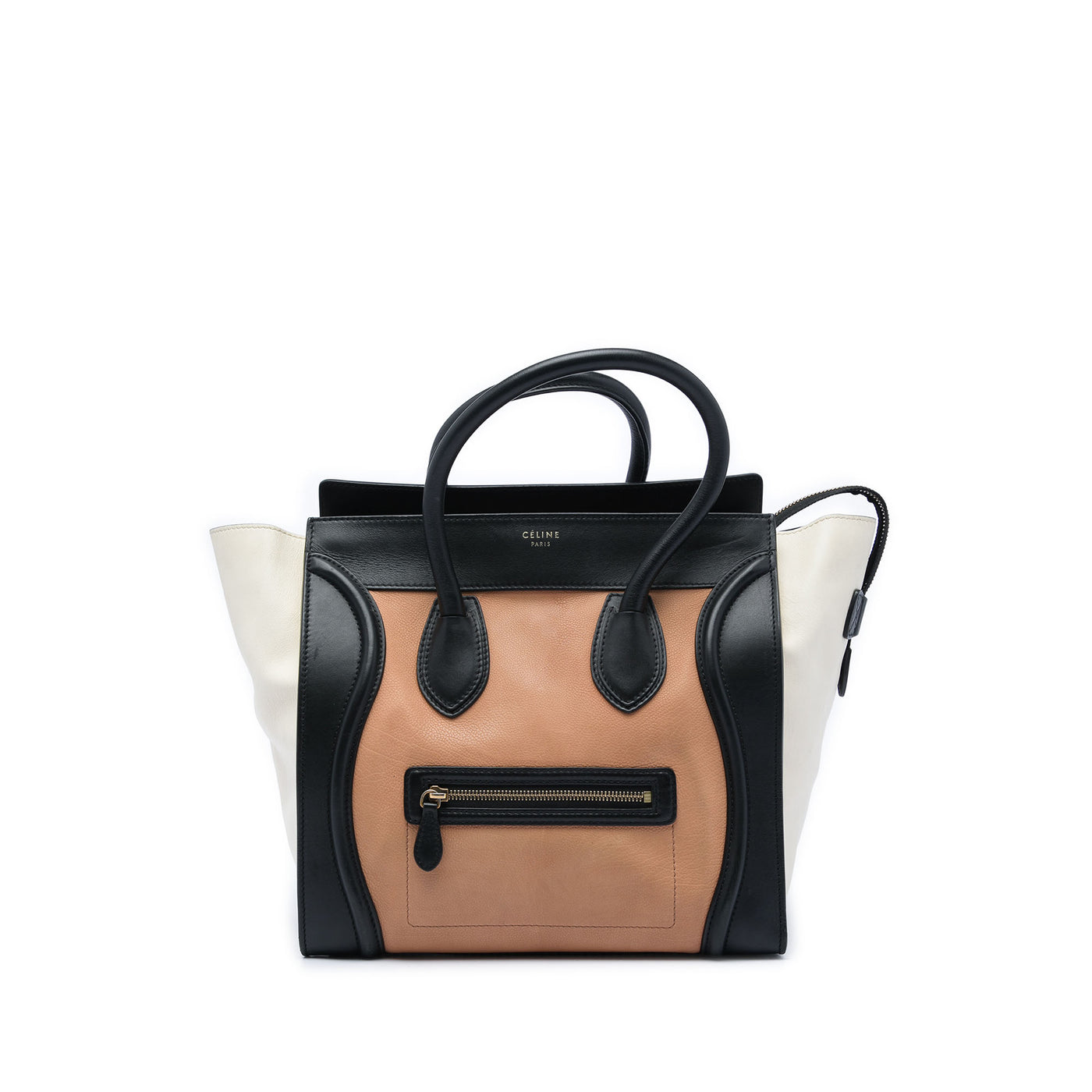 Mini Tricolor Leather Luggage Tote - Image 1