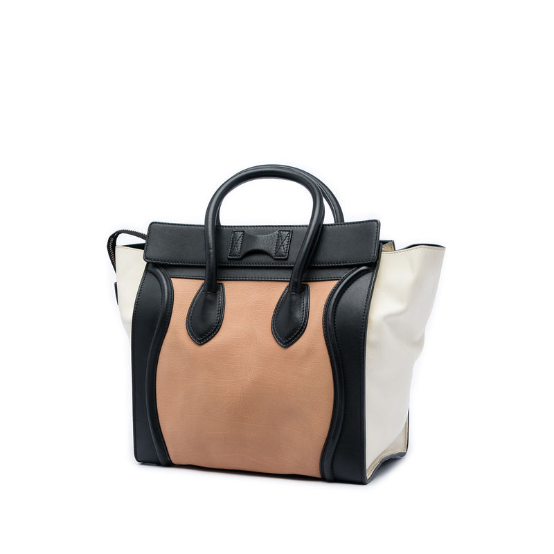 Mini Tricolor Leather Luggage Tote - Image 2