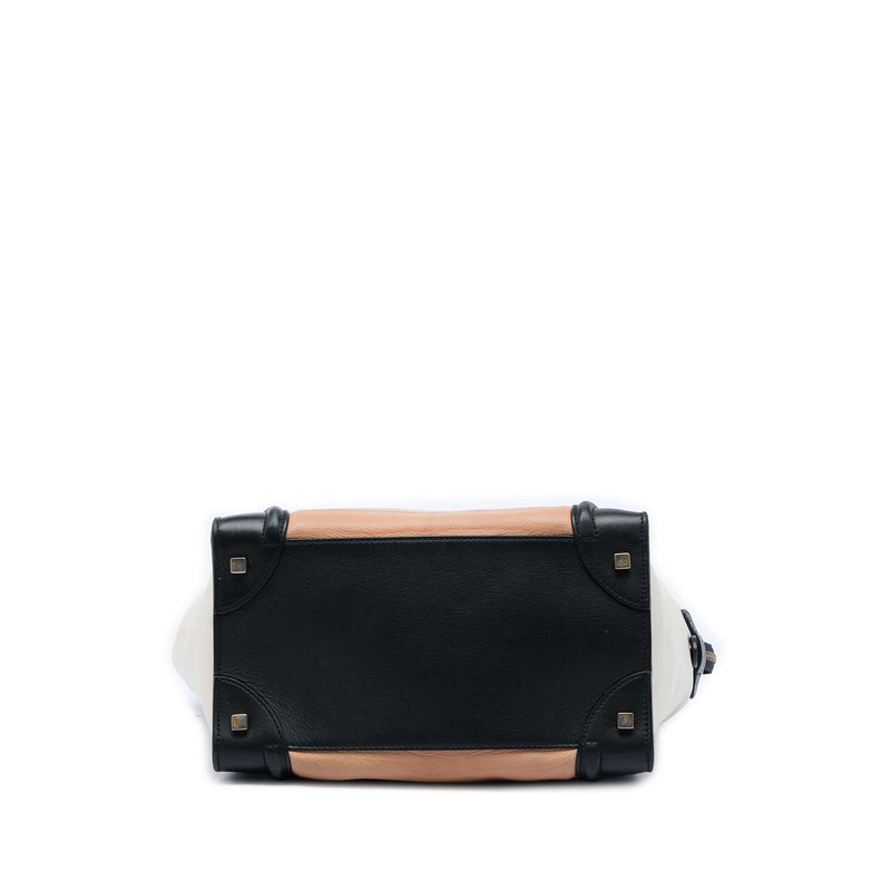 Mini Tricolor Leather Luggage Tote - Image 3