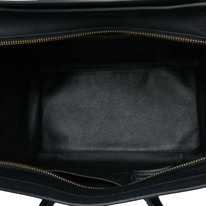 Mini Tricolor Leather Luggage Tote - Image 4
