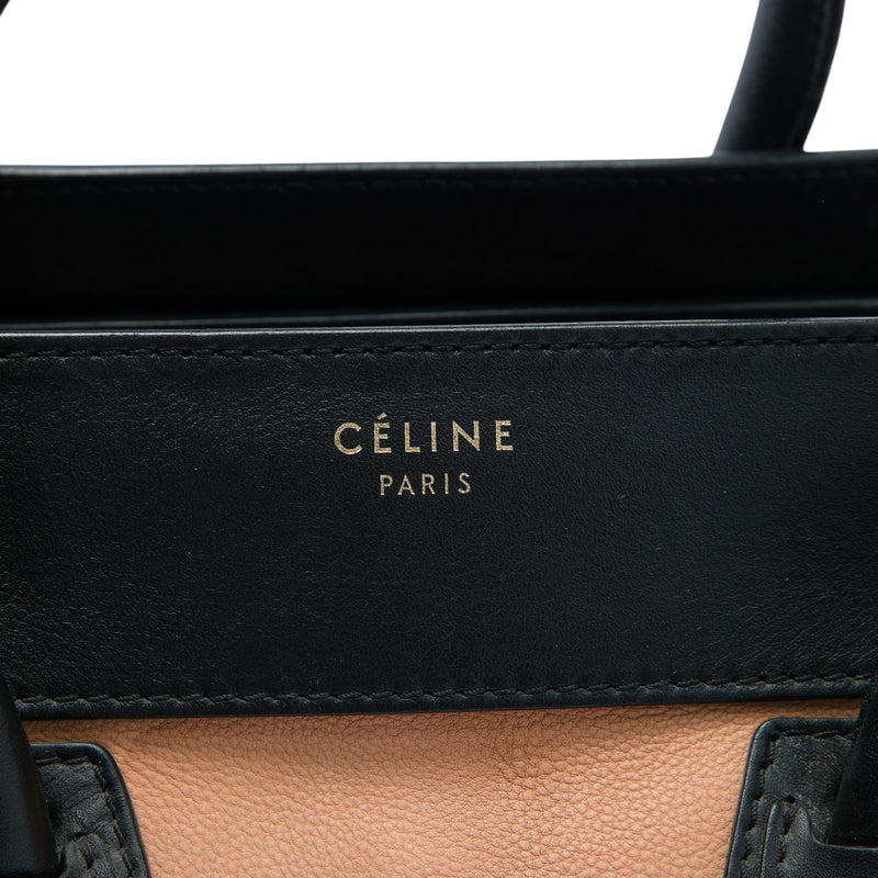 Mini Tricolor Leather Luggage Tote - Image 5