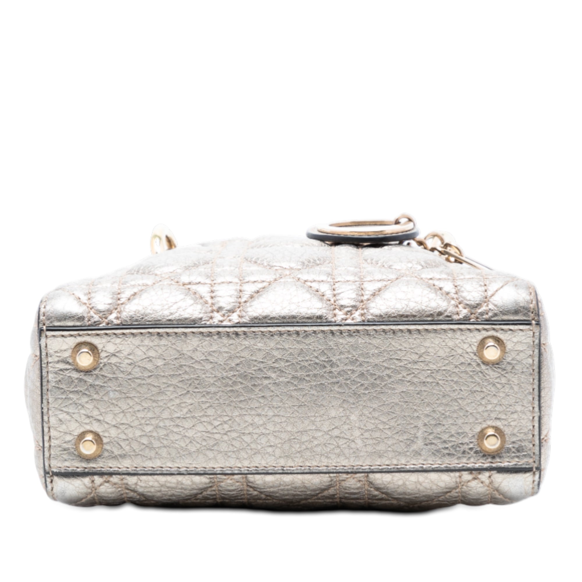 Mini Metallic Calfskin Cannage Supple Lady Dior - Image 3