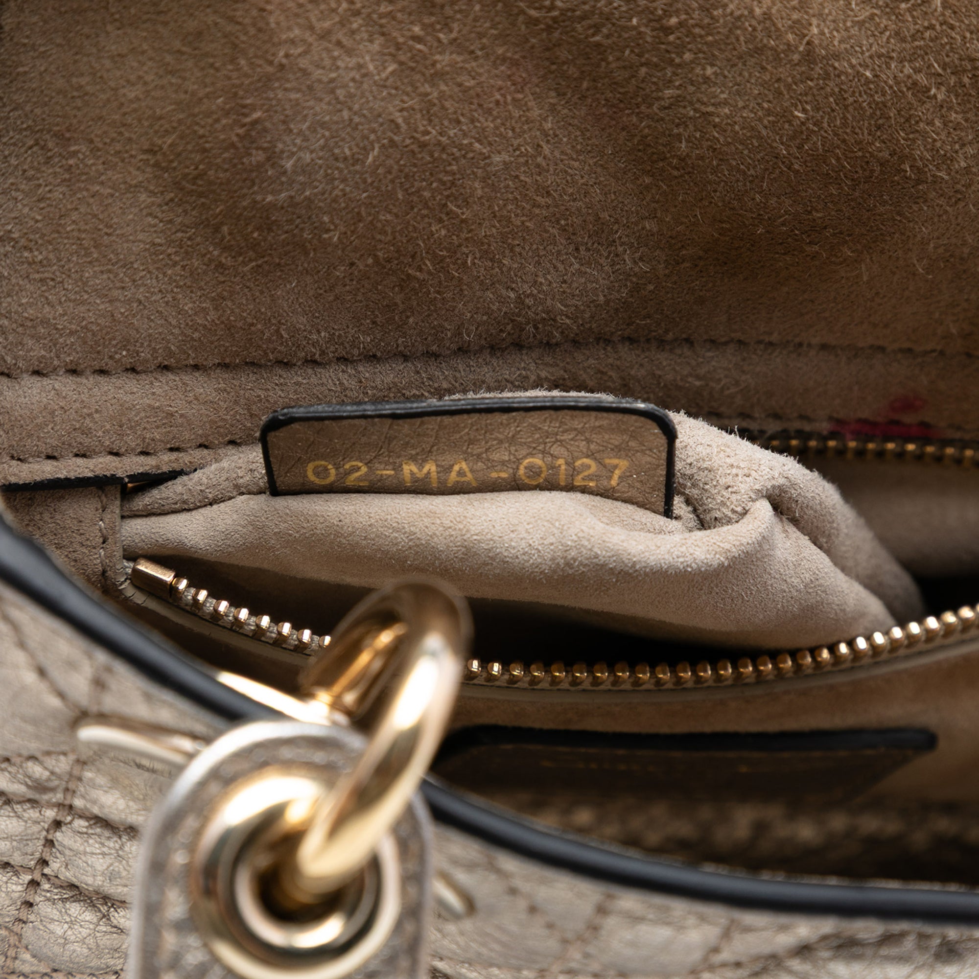 Mini Metallic Calfskin Cannage Supple Lady Dior - Image 5