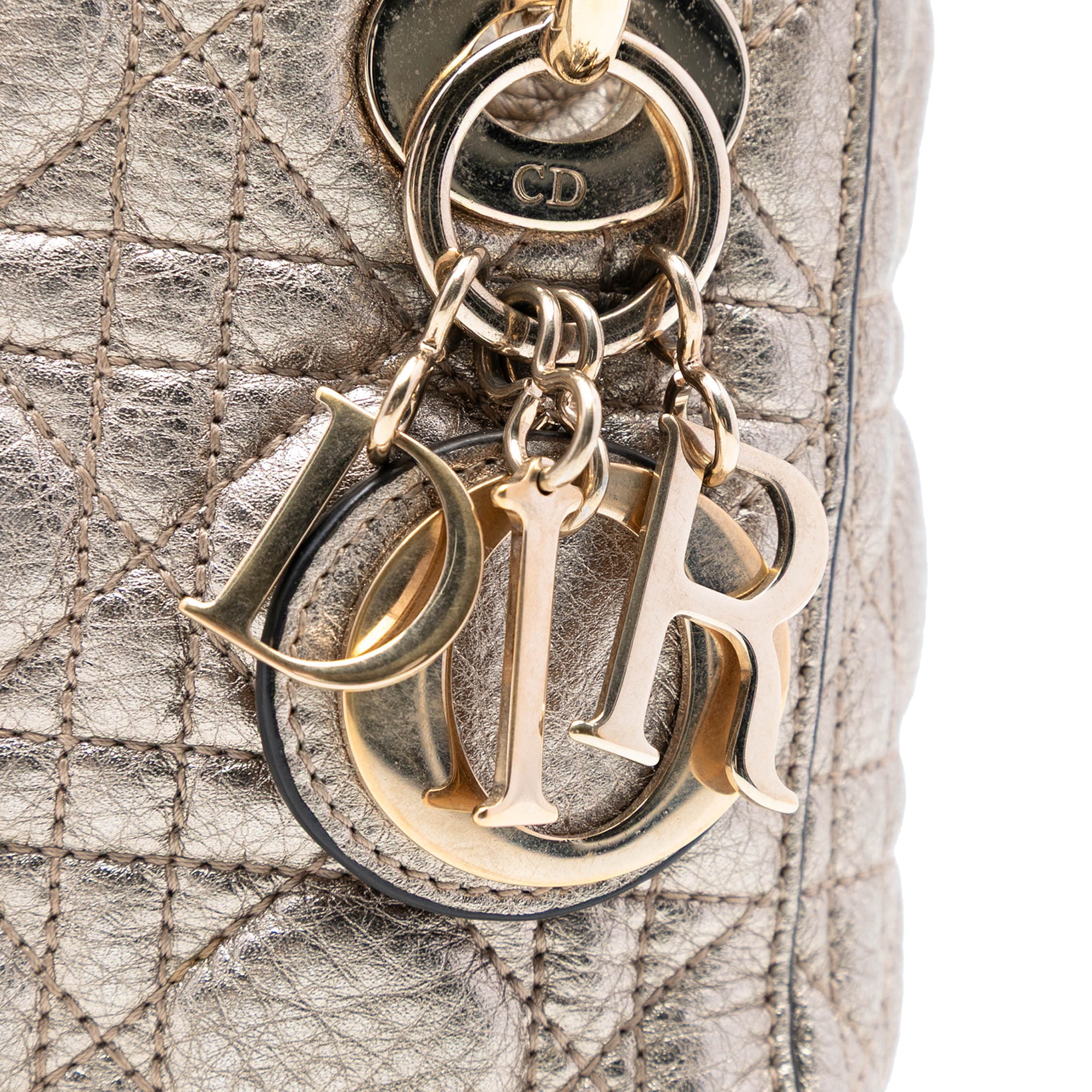 Mini Metallic Calfskin Cannage Supple Lady Dior - Image 6