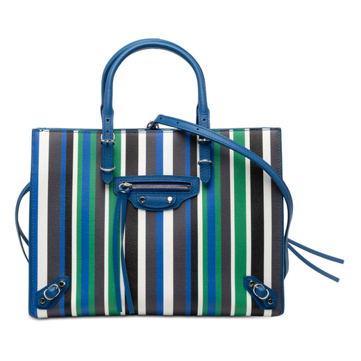 Mini Leather Striped Papier A6 Zip Around Satchel - Image 1