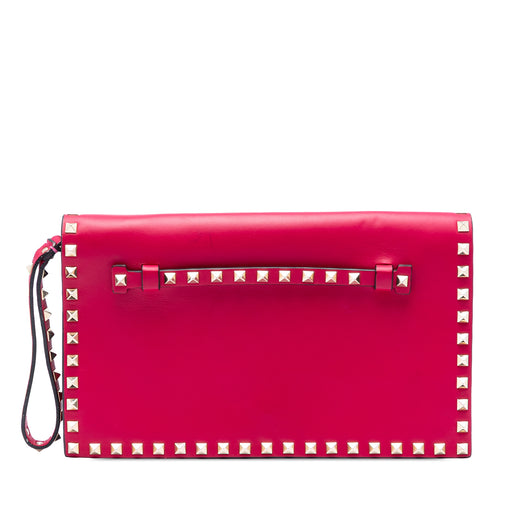 Leather Rockstud Flap Clutch - Image 1