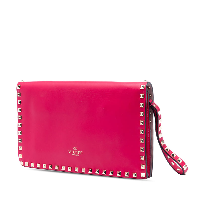 Leather Rockstud Flap Clutch - Image 2