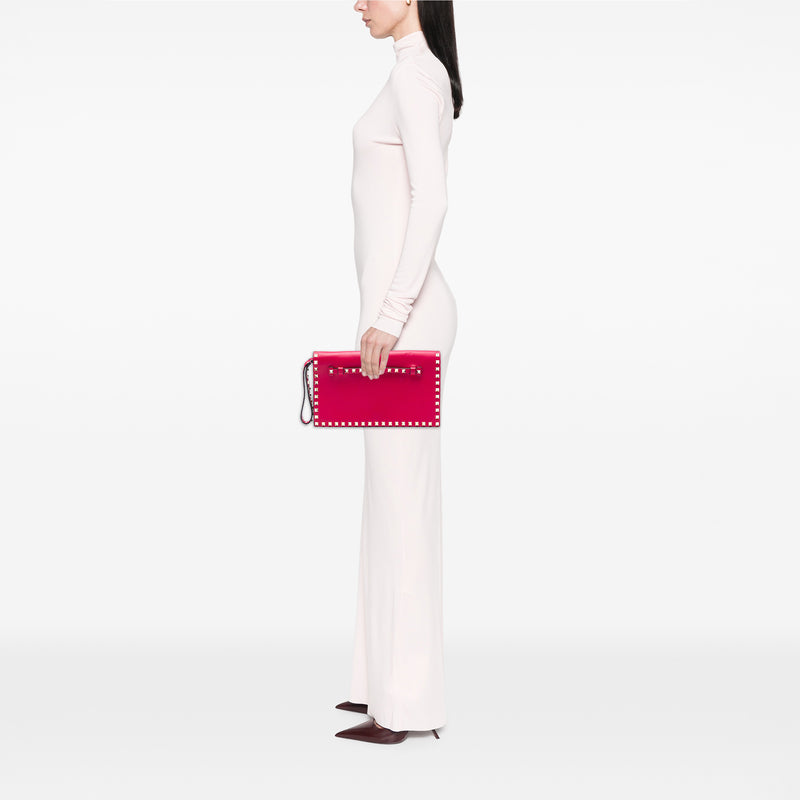 Leather Rockstud Flap Clutch - Image 7