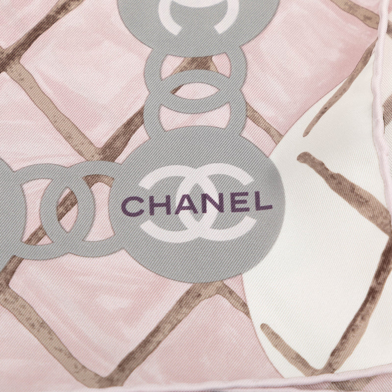 CC Camellia and Quilted Printed Silk Scarf 90 - Image 2