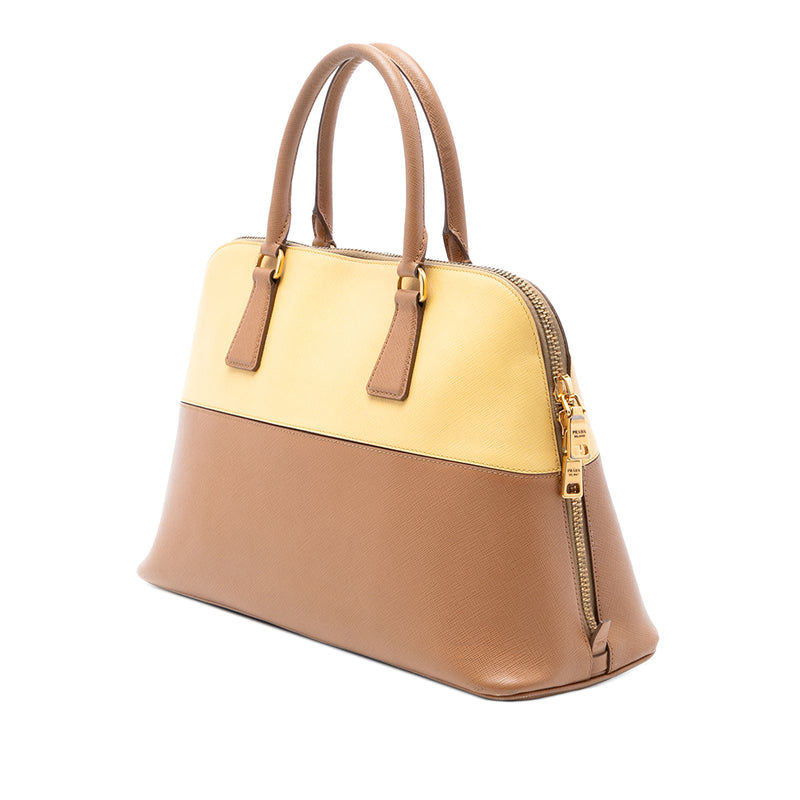 Medium Bicolor Saffiano Lux Promenade Satchel - Image 2
