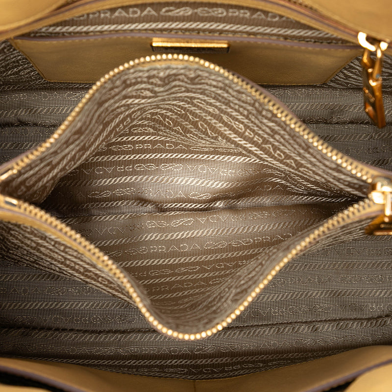 Medium Bicolor Saffiano Lux Promenade Satchel - Image 4