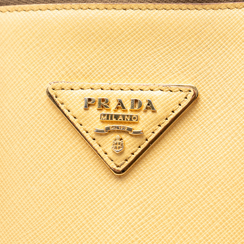 Medium Bicolor Saffiano Lux Promenade Satchel - Image 5